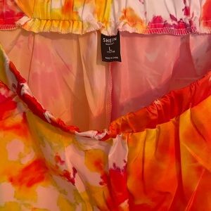 orange tie dye summer pants